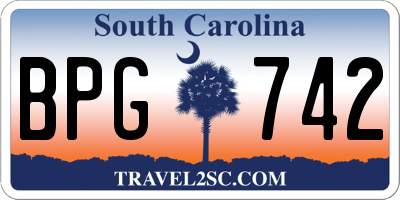 SC license plate BPG742