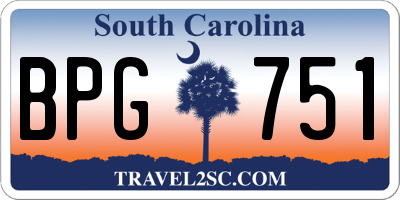 SC license plate BPG751