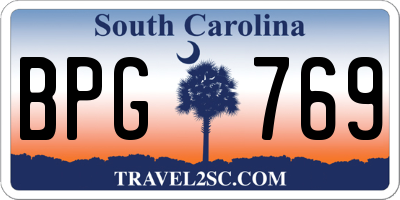SC license plate BPG769