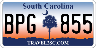SC license plate BPG855