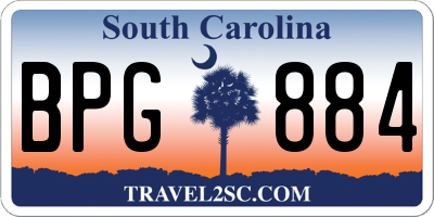 SC license plate BPG884