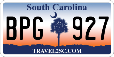 SC license plate BPG927