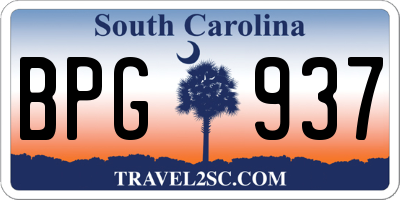 SC license plate BPG937