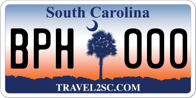 SC license plate BPH000