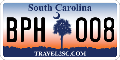SC license plate BPH008