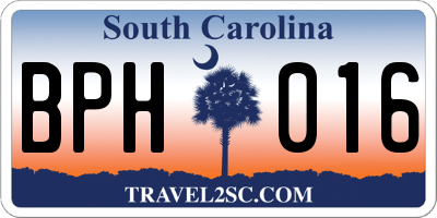 SC license plate BPH016