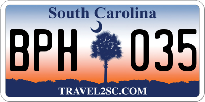 SC license plate BPH035