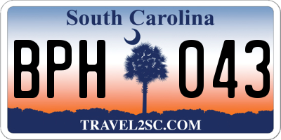 SC license plate BPH043