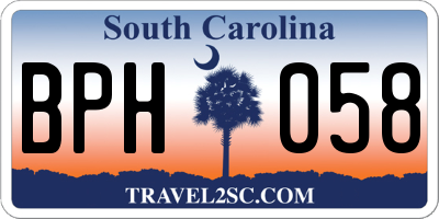 SC license plate BPH058