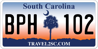 SC license plate BPH102