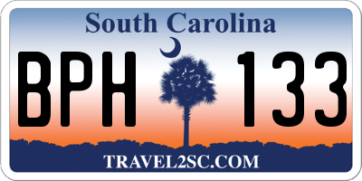 SC license plate BPH133