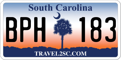 SC license plate BPH183