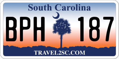 SC license plate BPH187