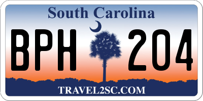 SC license plate BPH204