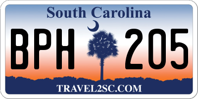 SC license plate BPH205