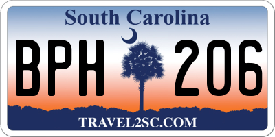 SC license plate BPH206