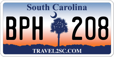 SC license plate BPH208