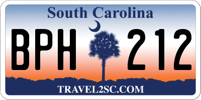 SC license plate BPH212