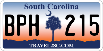 SC license plate BPH215