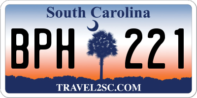 SC license plate BPH221