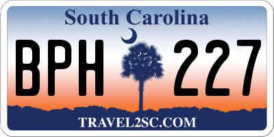 SC license plate BPH227
