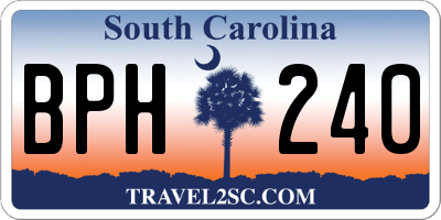 SC license plate BPH240