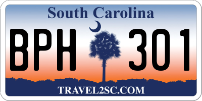 SC license plate BPH301