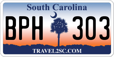 SC license plate BPH303