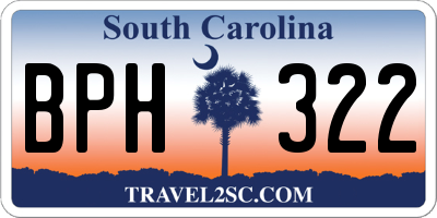 SC license plate BPH322