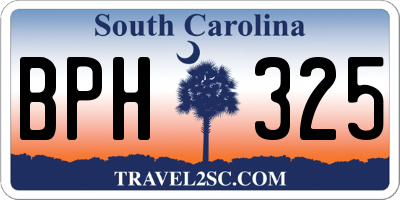 SC license plate BPH325