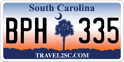 SC license plate BPH335