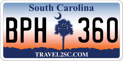SC license plate BPH360