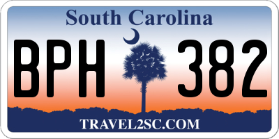 SC license plate BPH382