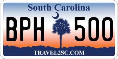 SC license plate BPH500
