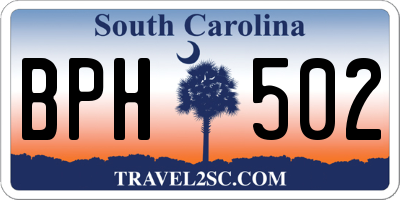 SC license plate BPH502