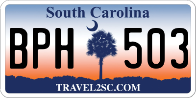 SC license plate BPH503