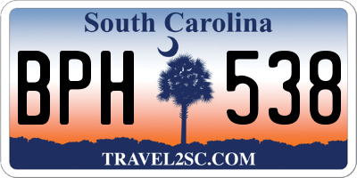SC license plate BPH538
