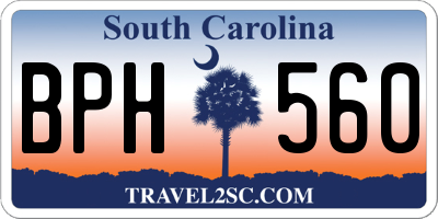SC license plate BPH560