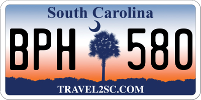 SC license plate BPH580