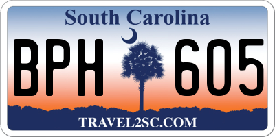 SC license plate BPH605