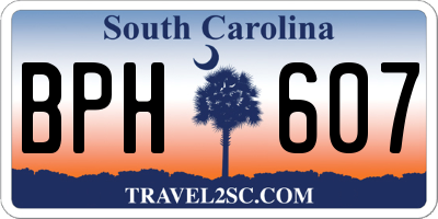 SC license plate BPH607
