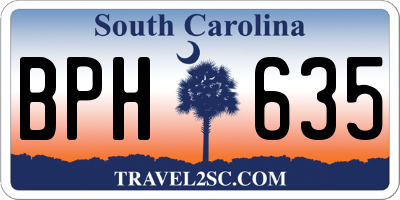 SC license plate BPH635