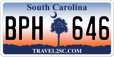 SC license plate BPH646