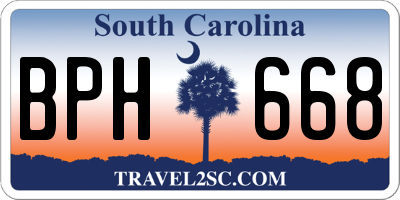 SC license plate BPH668