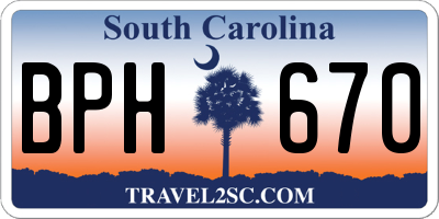 SC license plate BPH670