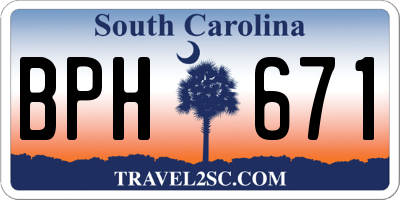 SC license plate BPH671