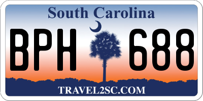 SC license plate BPH688