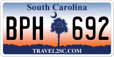 SC license plate BPH692