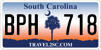 SC license plate BPH718