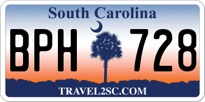 SC license plate BPH728
